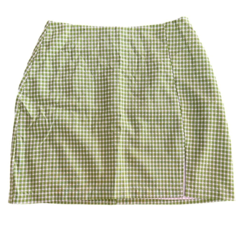 Lime Green Gingham Skirt